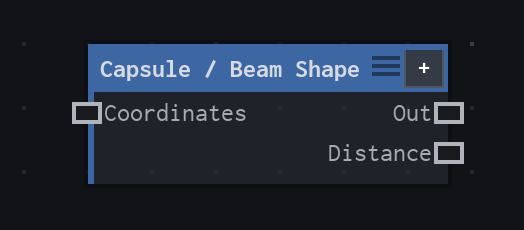 The Capsule / Beam Shape node on the VFX Loom graph canvas.